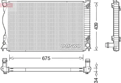 Obrázok produktu pre DENSO DRM02028 Chladič vody Chladič motora pre AUDI A6 Avant (4F5, C6) A6 Limousine (4F2, C6) A6 Allroad (4FH, C6)