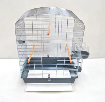 Produktbild von Vogelkäfig Elena Chrom grau Vogelheim mit Zubehör