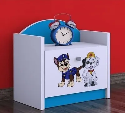 Produktbild von BDW Nachttisch Kinderzimmer, Super Hunde, Nachtschrank, Blau