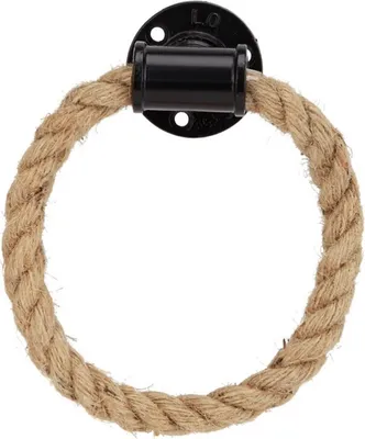 Produktbild von Industrial Rohr Handtuchhalter mit Seil für Badezimmer | rustikaler Wandhalter oder auch als Möbelgriff  / Schrankgriff rund für Schubladenschränke, Kommoden | Handtuch-Ringhalter für die Wandmontage