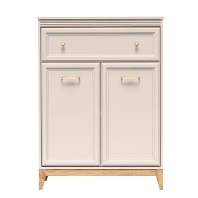 Produktbild von AX LIVING Kommode Nymphen Cashmere schmal 1 Schublade 2 Türen MDF Eiche Beine