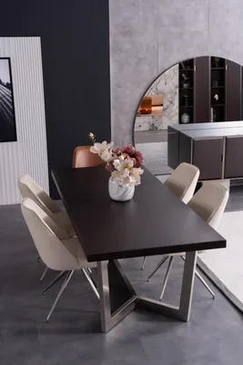Immagine prodotto di Set sala da pranzo tavolo da pranzo sedie sedie tavolo pelle cucina metallo