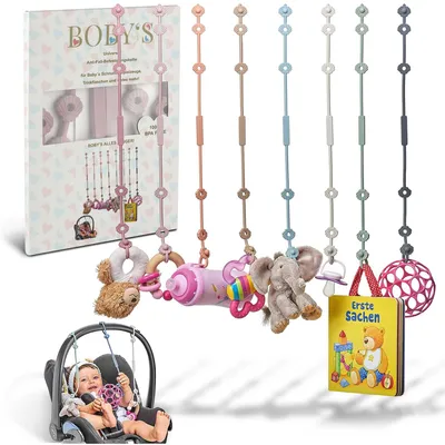 Image de Ceinture de sécurité et support pour jouets, sans BPA, lot de 2, pour poussettes