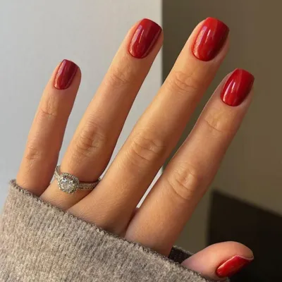 Produktbild von Press On Nails Kurz Eckig Rot Gel 24 Stück