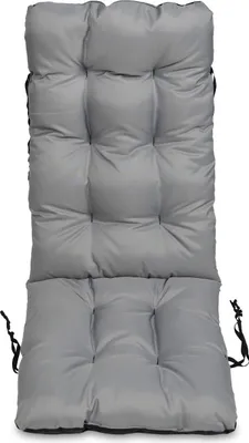 Produktbild von Stuhlkissen Sitzkissen und Rückenkissen für Stühle - 48x123 cm - Outdoor und Indoor - grau
