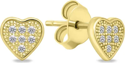 Produktbild von Sparkling silver heart earrings EA603Y