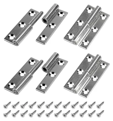 Produktbild von Set von 4 Abnehmbaren Türscharnieren aus Edelstahl 6,4 x 3,6 cm
