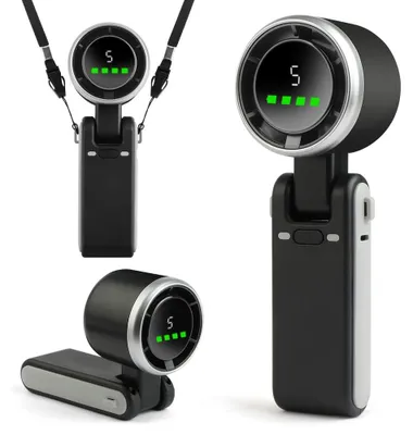 Image de Ventilateur de poche turbo – Batterie 3600 mAh et inclinable à 180° – Idéal pour les déplacements – Noir