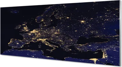 Produktbild von Glasbilder 125x50 Wandkunst Licht Himmel Karte
