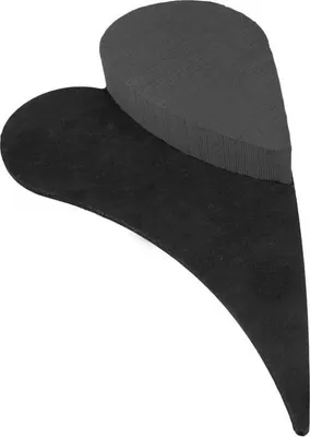Produktbild von OASIS® Black Ideal Nass Steckschaum Herz mit Schweif ANICK, Bioline Holzunterlage, schwarz, 42x25x4,5cm - Nasssteckmasse