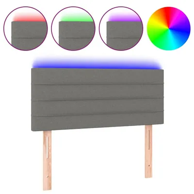 Produktbild von vidaXL LED Kopfteil Dunkelgrau 80x5x78/88 cm Stoff