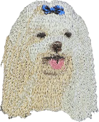Immagine prodotto di Cagnolino maltese - toppa a forma di cane, toppa ricamata, decorazione unica per zaino del marchio Art-Dog
