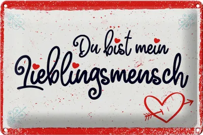 Produktbild von Blechschild Spruch 30x20cm Du bist mein Lieblingsmensch