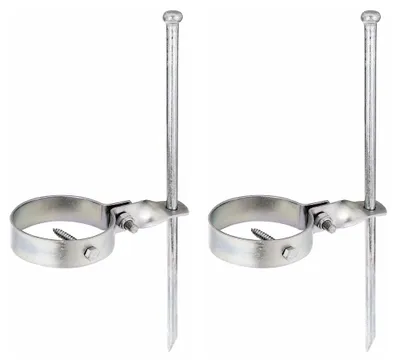 Immagine prodotto di Alberts 204563 Ancoraggio oscillante, per fissaggio a terra, zincato, passivato a film spesso, lunghezza 390 mm, morsetto Ø 100 mm, set da 2