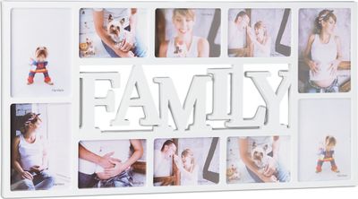 relaxdays Collage-Bilderrahmen Familie weiß 72,0 x 36,5 cm