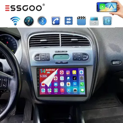 Produktbild von Android Autoradio für Seat Leon MK2 1P1 2005-2012 mit 9 Zoll Touchscreen GPS Navi WLAN Bluetooth CarPlay Android Auto USB RDS 1GB RAM 32GB Speicher 2 DIN