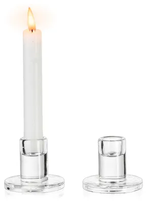 Produktbild von Stabkerzenhalter aus Glas - 2er Set Kerzenständer für Stabkerzen