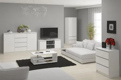Produktbild von Akord Kommode Mit Schubladen Weiß/Graphit 120X40X99 Cm
