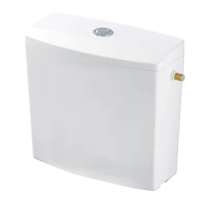Image de Wirquin 50720024, chrome, chasse d'eau encastrée pour WC, plastique, blanc, double, 380 mm