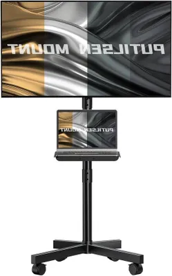 Immagine prodotto di Sistema di supporto regolabile per televisori da 23 a 55 pollici - Con supporto multimediale e compatibilità VESA - Portata massima 35 kg - Nero lucido