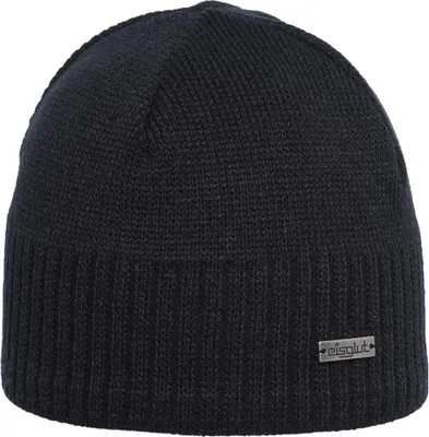 Eisglut Strickmütze Beng XL mit Fleece-Innenband  in schwarz