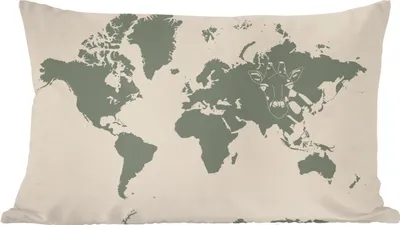 Produktbild von MuchoWow® Zierkissen Sofakissen Wohnzimmer Dekokissen 50x30 cm Weltkarte - Tiere - Giraffe - Wohnzimmerdekoration - Polster mit Photo