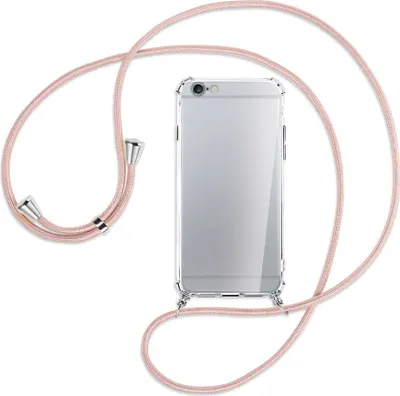 Produktbild von Handykette Backcover-Schutzhülle mit Band (Metall silberfarben) für Apple iPhone 6 / 6S - roségold