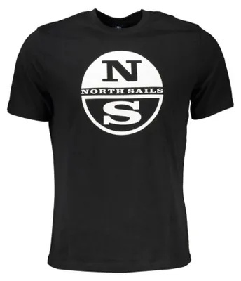 Produktbild von Herren Kurzarm T-Shirt Schwarz mit Rundhals und Print Logo