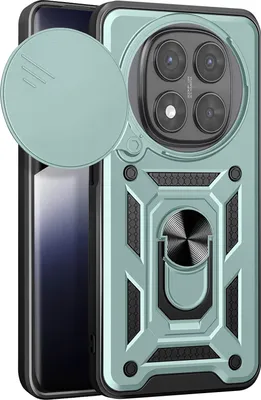 Image de Avizar, coque pour Redmi Note 14 Pro / Pro Plus avec anneau de fixation et cache pour l'appareil photo, vert pâle