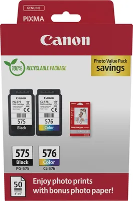 Produktbild von PG-575/CL-576 Tintenpatrone + Fotopapier-Vorteilspaket