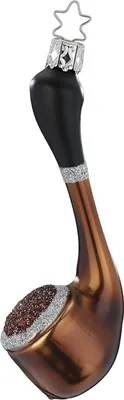 Produktbild von Christbaumschmuck Glas Pfeife 13cm Braun / Schwarz