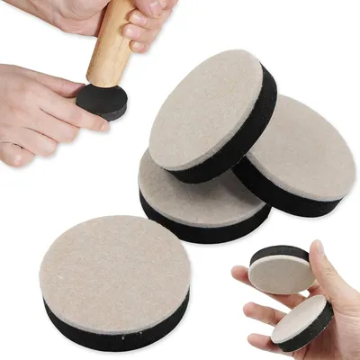 Produktbild von 4 Stück selbstklebende Filzgleiter Möbelheber für Stühle (Durchmesser 5 cm, Höhe 1,5 cm)