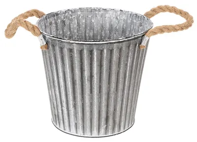 Produktbild von Deko-Topf Shabby Chic Metall Ø21,5cm mit Henkeln für Pflanzen