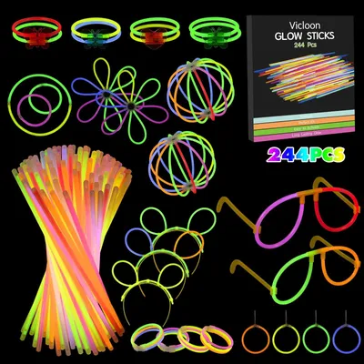 Leuchtstab-Set 244 tlg. mit Verbindern für Armbänder