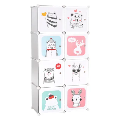 Produktbild von Kondela Modulare Kindergarderobe Atrey - grau / Kindermuster
