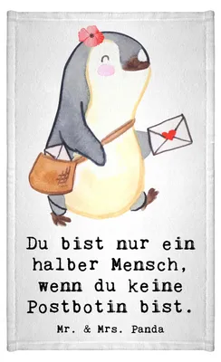 Produktbild von Mr. & Mrs. Panda Handtuch Postbotin Herz - Weiß - Geschenk, Gästehandtuch 30x50, Briefträgerin, Briefzustellerin, Gästetuch, Kleines, Klein, Frotteetuch, Postlerin