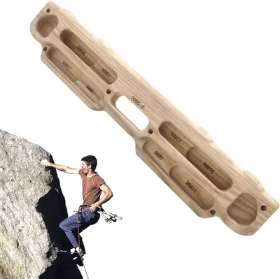 Productafbeelding van Houten Klimbord - Vingerboard Training - Grip Kracht Trainen - Draagbaar Ontwerp - 50x10x5cm - Natuurlijk Hout