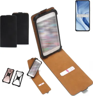 Produktbild von K-S-Trade Handyhülle Schutzhülle kompatibel mit Xiaomi 11 Lite 5G NE Hülle Case Cover Flip Style Bumper schwarz 1x