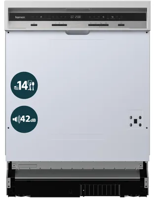 Produktbild von homeX DWSI601442A Geschirrspüler 60 cm, Spülmaschine teilintegrierbar - 14 Maßgedecke, 9 Programme, Einbaugeschirrspüler