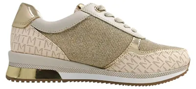 Image de Chaussures de sport pour femmes Marco Tozzi, lacets, couleur or, style décontracté