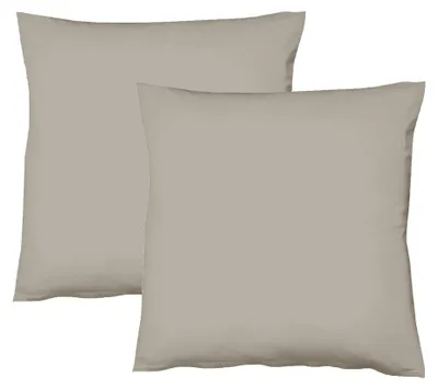 Produktbild von JACK by Fleuresse 2er Set Renforcé Kissenhülle Kissenbezug Baumwolle Taupe 40 x 60 cm