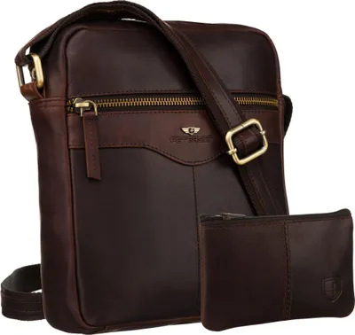Obrázek produktu pro Peterson pánská kožená crossbody brašna hnědá 23x19,5 cm