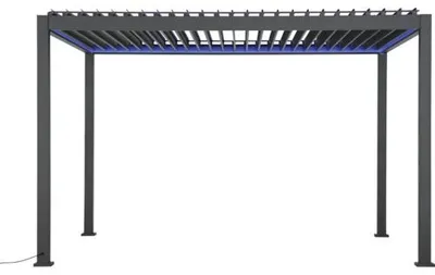 Produktbild von Pergola Mirador Smart Deluxe e-Motion RC Black Pfostenstärke 11 x 11 cm 360 x 400 cm anthrazit