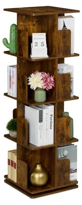 Drehbares Bücherregal 4 Etagen 125,5x39x39 cm braun