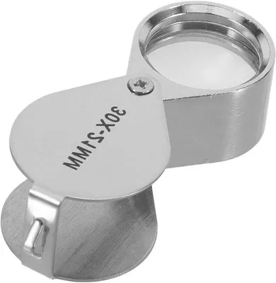 Productafbeelding van Opvouwbare loep - Zakloep precisiewerk - Sieraden inspectie - 30x vergroting - Compact opvouwbaar - Zilver