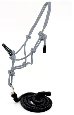Image de Licol éthologique gris et longe pour hobby horse