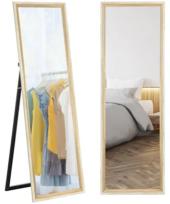 Produktbild von HOMCOM Ganzkörperspiegel, 162,6 x 53,5cm Standspiegel mit Ständer für Wohnzimmer