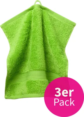 Produktbild von grace grand spa Seiflappen 3er-Pack mit breiter Webbordüre Hellgrün One Size