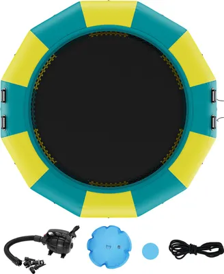 Zdjęcie produktu dla SucceBuy 13ft nadmuchiwana trampolina wodna, platforma do pływania, dmuchana zabawka do basenu i jeziora, zabawa na świeżym powietrzu, trwały materiał PVC