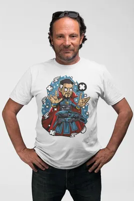 Produktbild von D&B Férfi Uni Polo  PC00010 Doctor Strange Weiß-Größe L